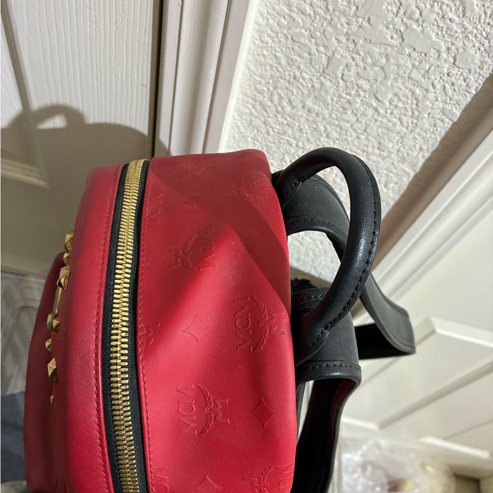 MCM Scarlet Backpack with Gold Accents - Picture 5 of 7